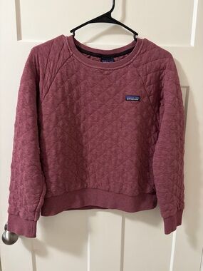 Patagonia Women's Organic Cotton Quilt Crew Pullover Sweater, Kiln Pink, Size S